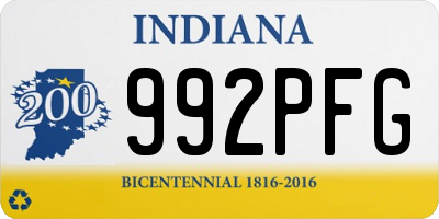 IN license plate 992PFG