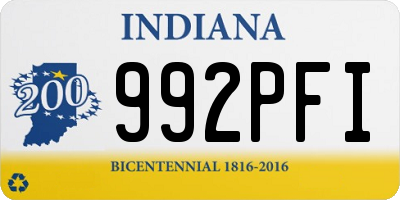 IN license plate 992PFI