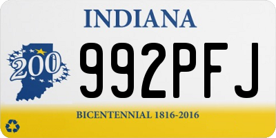 IN license plate 992PFJ