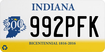 IN license plate 992PFK