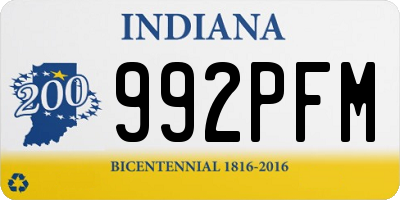 IN license plate 992PFM