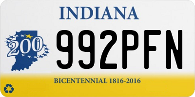 IN license plate 992PFN