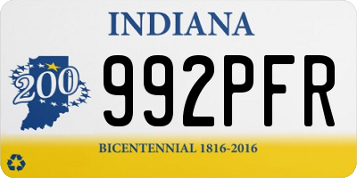 IN license plate 992PFR