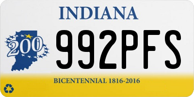 IN license plate 992PFS