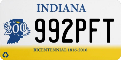 IN license plate 992PFT