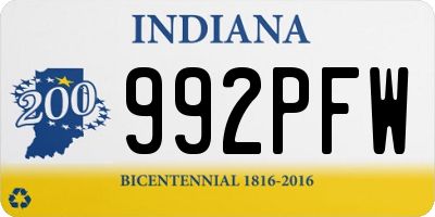 IN license plate 992PFW