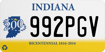 IN license plate 992PGV