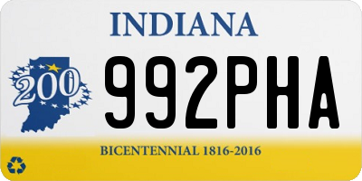 IN license plate 992PHA