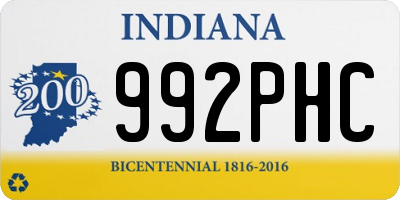 IN license plate 992PHC