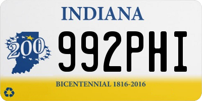IN license plate 992PHI