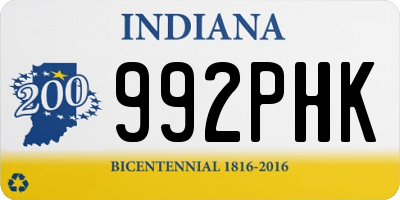 IN license plate 992PHK