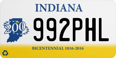 IN license plate 992PHL