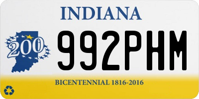 IN license plate 992PHM