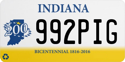 IN license plate 992PIG