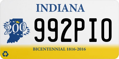 IN license plate 992PIO