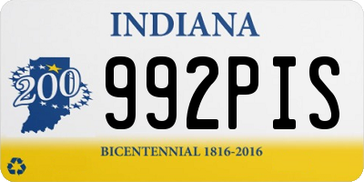 IN license plate 992PIS