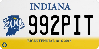 IN license plate 992PIT