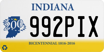 IN license plate 992PIX