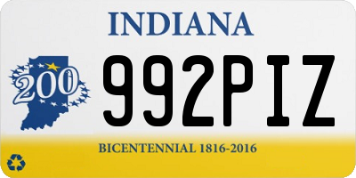 IN license plate 992PIZ
