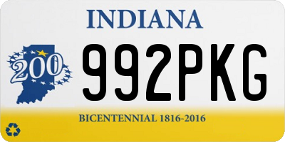 IN license plate 992PKG