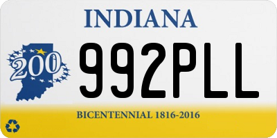 IN license plate 992PLL