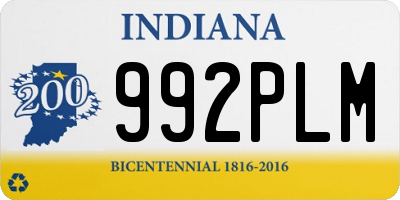 IN license plate 992PLM