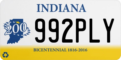 IN license plate 992PLY