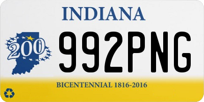 IN license plate 992PNG