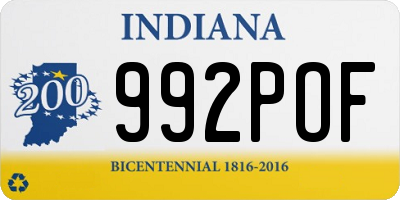 IN license plate 992POF