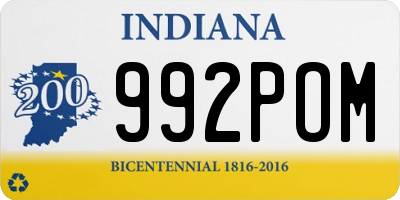 IN license plate 992POM