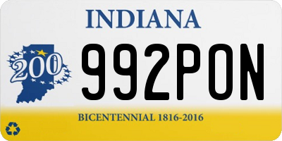 IN license plate 992PON