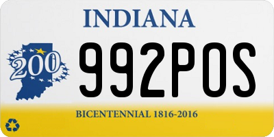 IN license plate 992POS