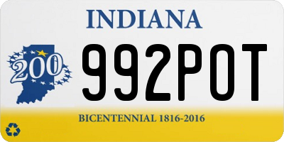 IN license plate 992POT