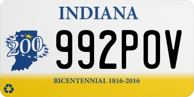 IN license plate 992POV