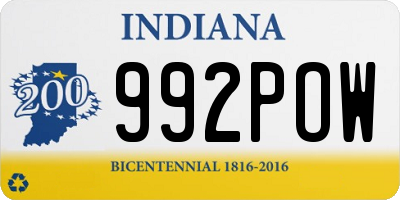 IN license plate 992POW