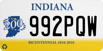 IN license plate 992PQW