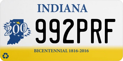 IN license plate 992PRF