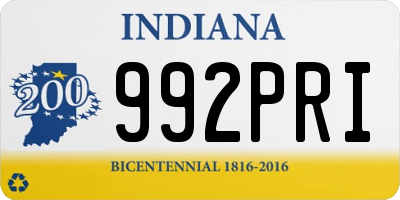 IN license plate 992PRI