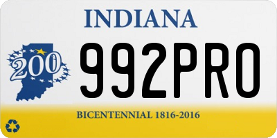 IN license plate 992PRO