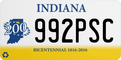 IN license plate 992PSC