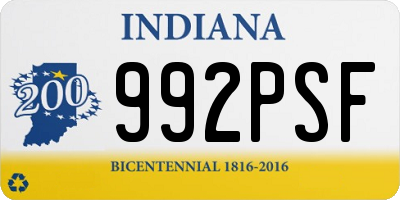 IN license plate 992PSF