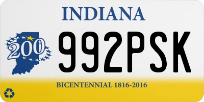 IN license plate 992PSK