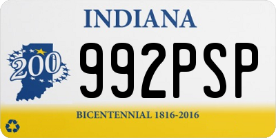 IN license plate 992PSP