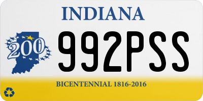 IN license plate 992PSS