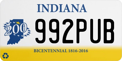 IN license plate 992PUB