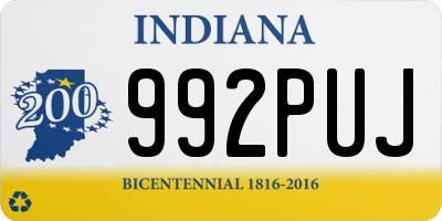 IN license plate 992PUJ