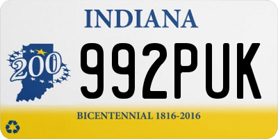 IN license plate 992PUK