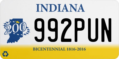 IN license plate 992PUN