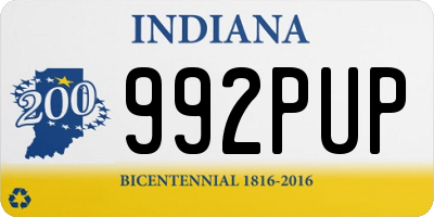 IN license plate 992PUP