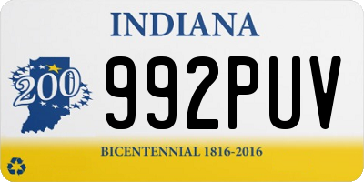 IN license plate 992PUV